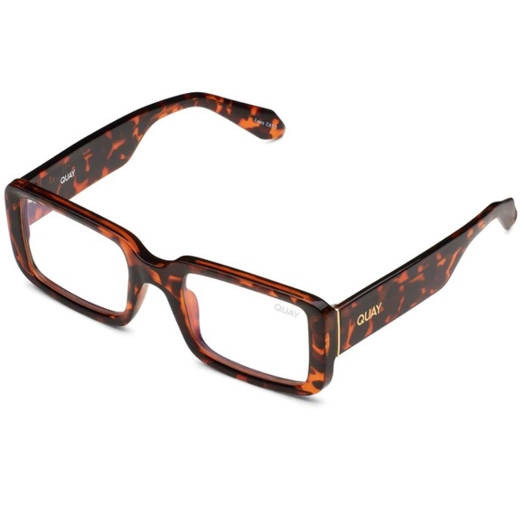 #126 QUAY Yada Yada Bluelight Glasses Tortoise Frame Blue Light Blocking Lenses - Picture 4 of 6